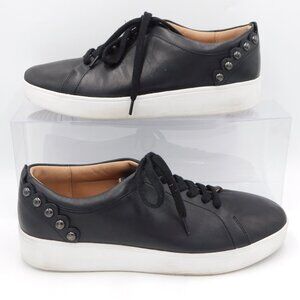 Black Leather Women's Sneakers